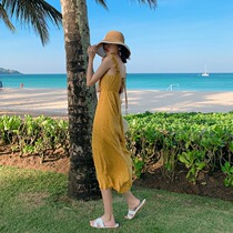 Bali Beach Dress 2021 New Super Fairy Long Sexy Backless Polar Point Sling Holiday Chiffon Dress