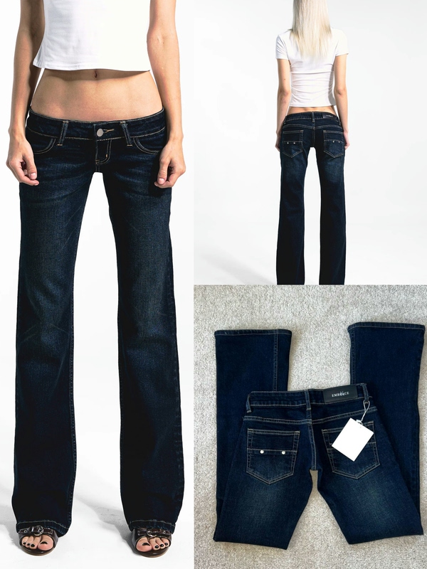 Embrace K Vintage Washed Straight-Leg Low-Rise Jeans