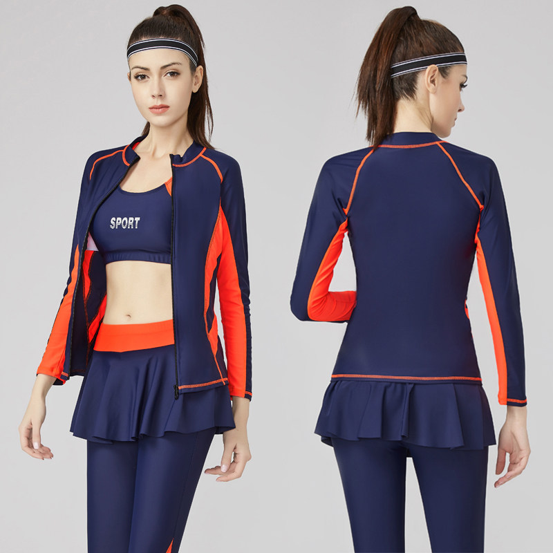 Diving Suit Female Long Sleeved Swimming Suit Sunscreen Split Suit Surfing Suit