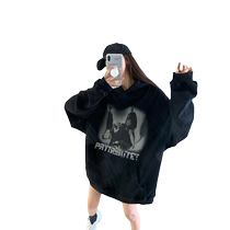 yaoxiaojie Miss Yao hooded sweatshirt jacket for women autumn mid-length American retro long-sleeved top trendy