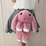 Doll Fluffy Hàn Quốc phiên bản Bunny Bag Winter Shoulder Bag Toy Chain Slant Edited Bag Hare Bunny Túi cho trẻ em