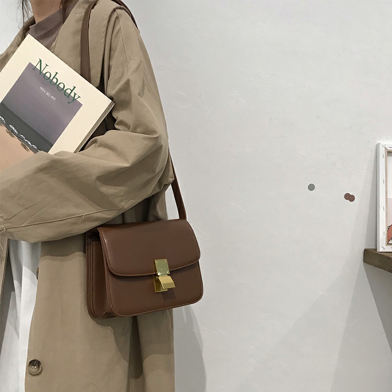 2020 Clip Xuân Thu mới Mini Gói nữ Vintage 100-Pack Vàng Bag Mini Slanted One-Shoulder Bag nhỏ Tofu Bag