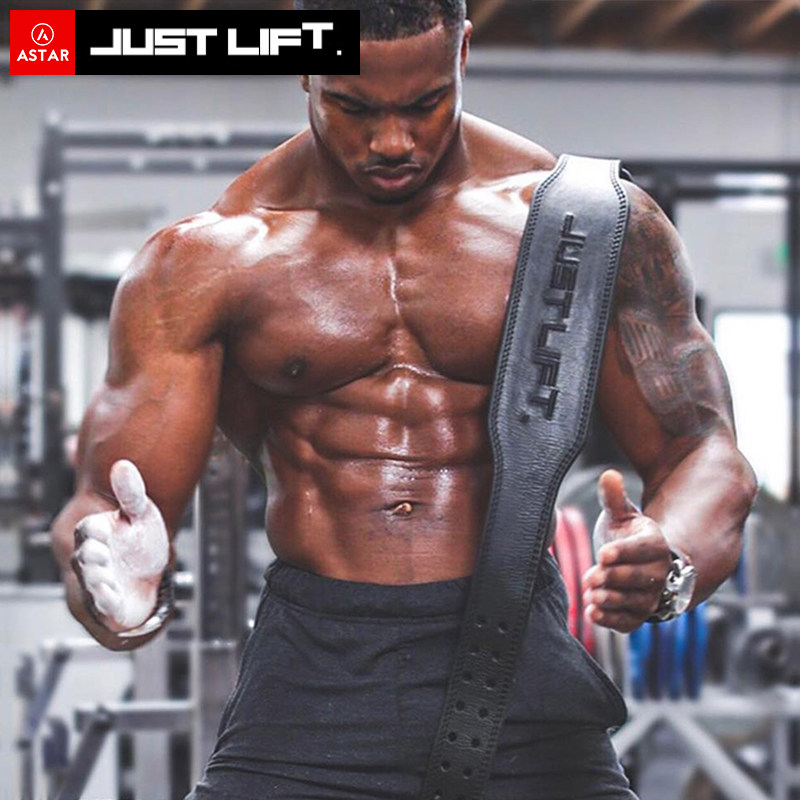 Force lifting deep squatting belt Fitness Bull Leather Adjustable professional sports protective gear Weight lifting hard Rajian beauty training Waist