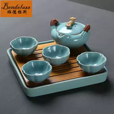 Banderas Ru kiln travel tea set set home balcony tea set office guest simple tea set