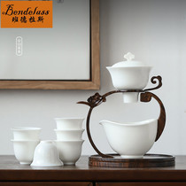 Banderas kung fu tea set jade porcelain household automatic tea set lazy tea maker 2020 year of the rat tea set gift box