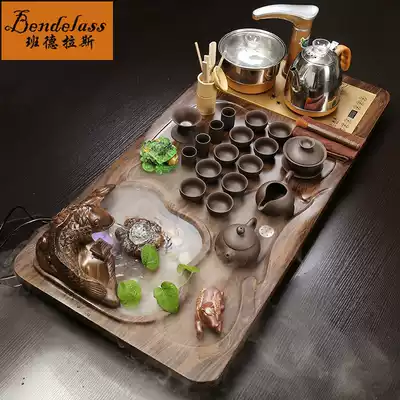 Banderas solid wood purple sand Kung Fu tea set Household tea set with boiling water tea set atomized water