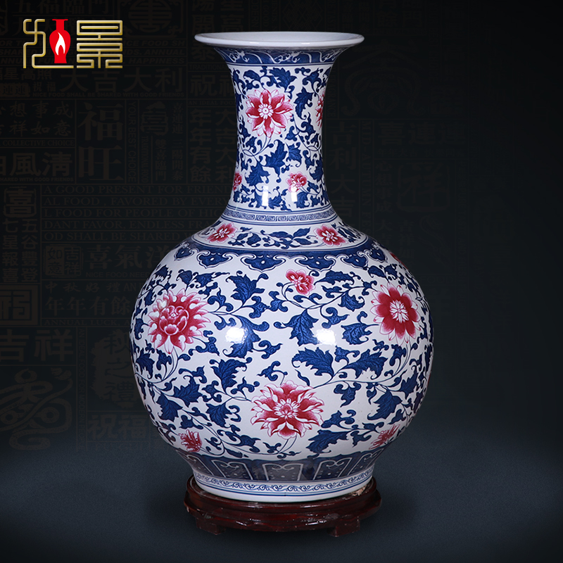 Jingdezhen ceramics dry flower vases, flower arranging landing household adornment furnishing articles large living room TV cabinet type