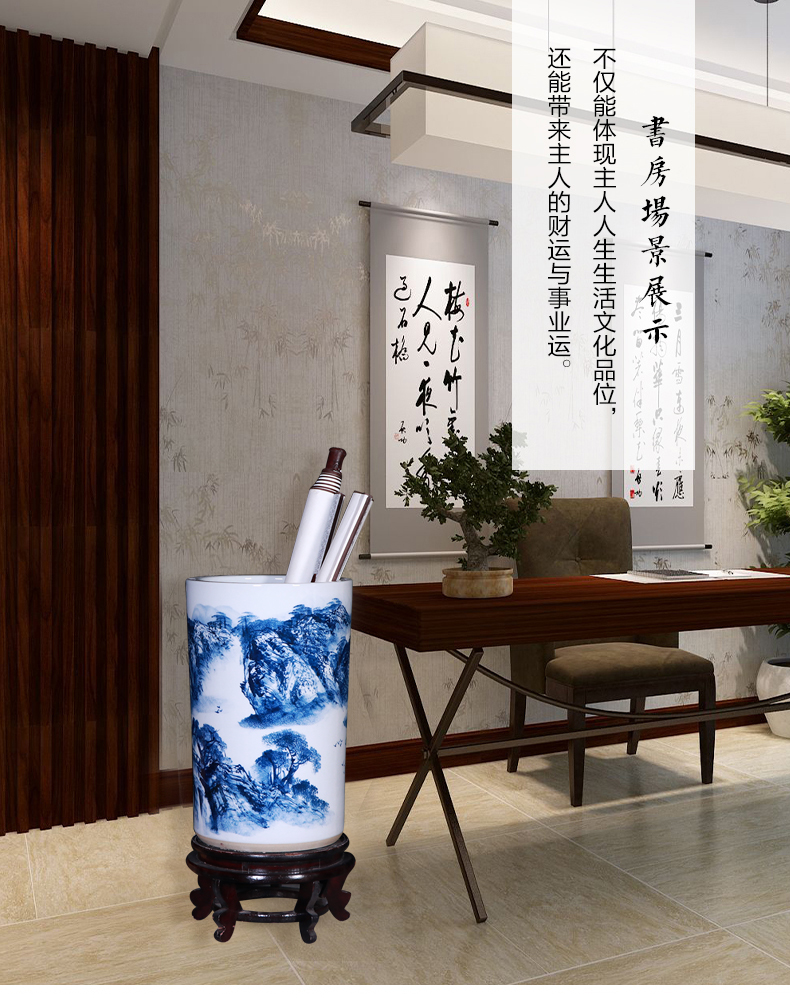 Jingdezhen ceramic vases, flower arranging large landing quiver porcelain painting and calligraphy scrolls cylinder sitting room the receive home furnishing articles