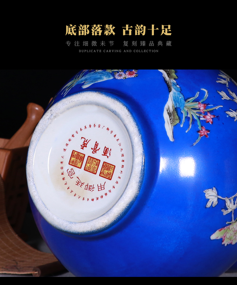 Pastel gourd vases, flower arranging device home sitting room adornment is placed jingdezhen ceramic painting of flowers and birds gift collection