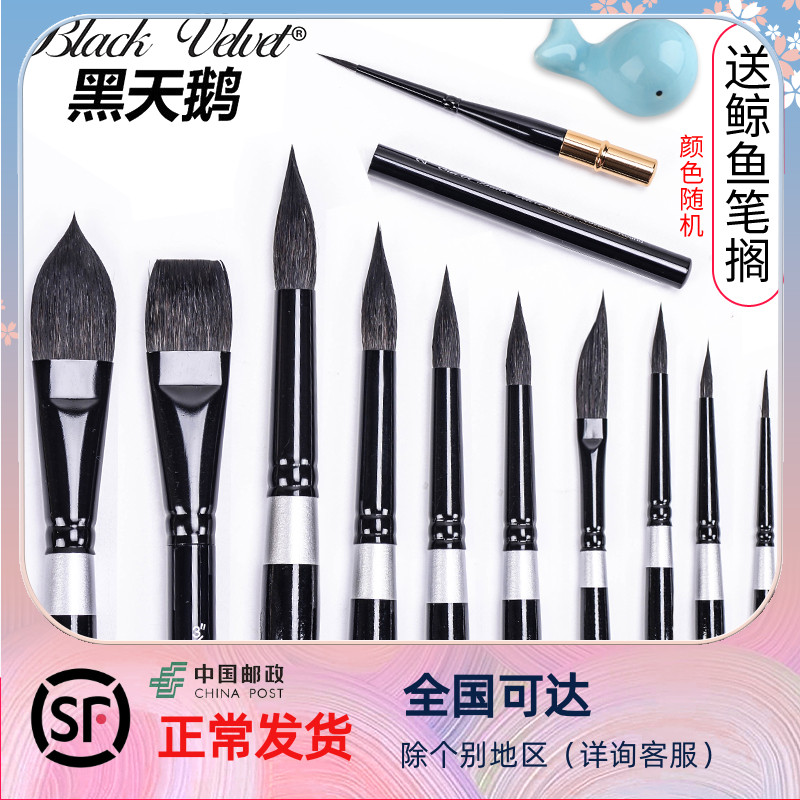 American Black Velvet black swan watercolor pen 3000S squirrel hair round head watercolor pen painting travel pen