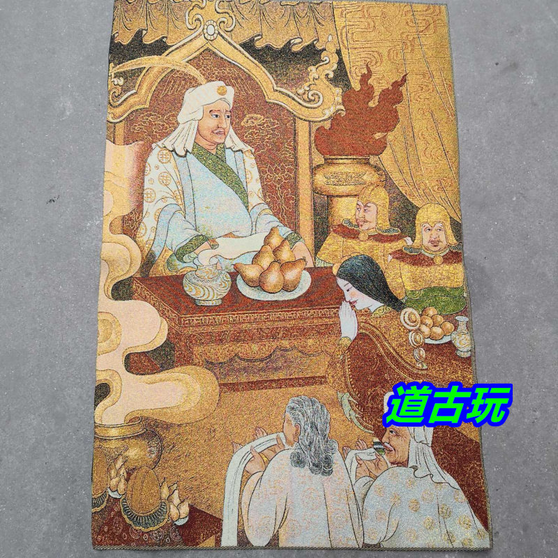 Imitation ancient Mythong Buddha silk embroidered with tangka brocade gold silk weave silk embroidered silk embroidered like King Gesar