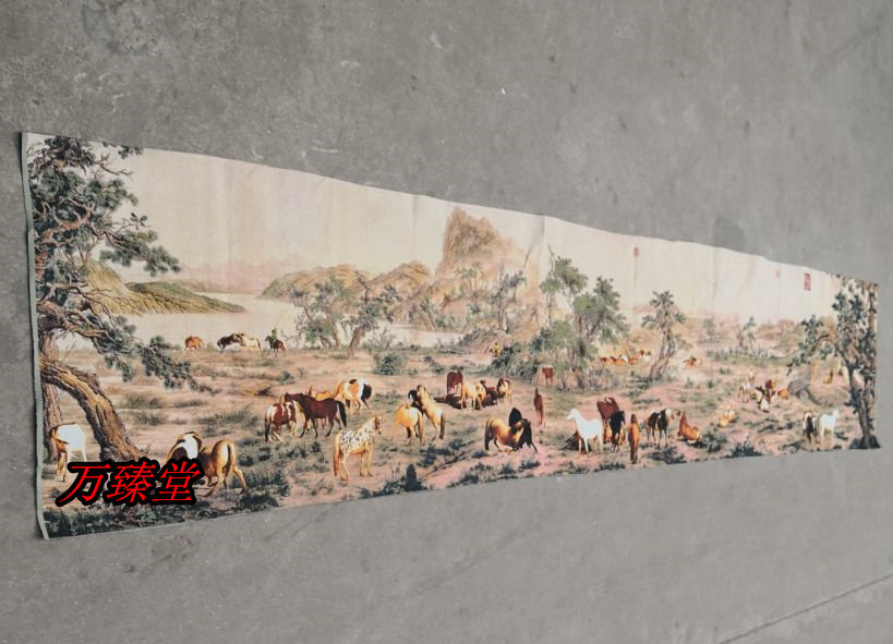 3 m Grand-Baise Toulder Woven Brocade Embroidery Portrait Decoration Painting Su Embroidered parlor Embroidered Living Room Hallway Hanging