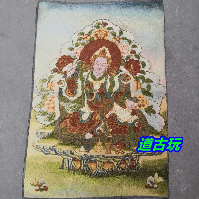 Antique Buddha Thangka Antique Collection Embroidered Painting Brocade Painting Su Embroidered Thangka Embroidered Lotus Master Eight Changes