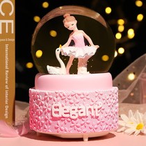 Crystal Ball Music Box Rotating Aisha Princess Music Box Children Snowflake Girl Aisha Birthday Gifts