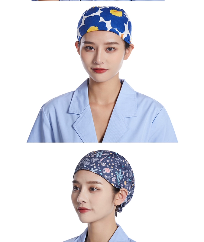 Phong cách mới y tế nam nữ in hình phòng mổ gây mê y tá nha khoa mũ làm việc cotton nguyên chất miễn phí vận chuyển mũ trùm đầu y tế mua ở đầu mũ y tế dùng 1 lần