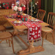 现代美式桌旗轻奢高端圣诞节日装饰客厅长餐桌布艺红色桌旗高级感