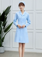 Синий лонгслив с круглым воротником, униформа медсестры