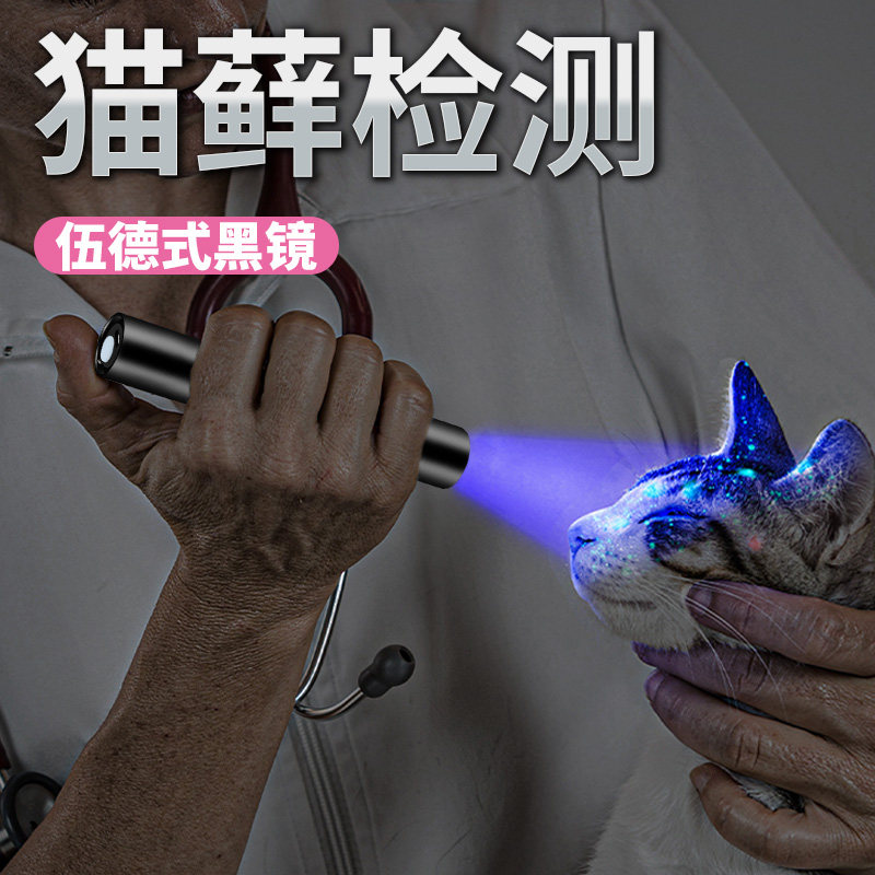 Wood's lamp according to cat moss pet lamp detection fluorescent agent purple light banknote detection lamp pen ultraviolet rechargeable flashlight