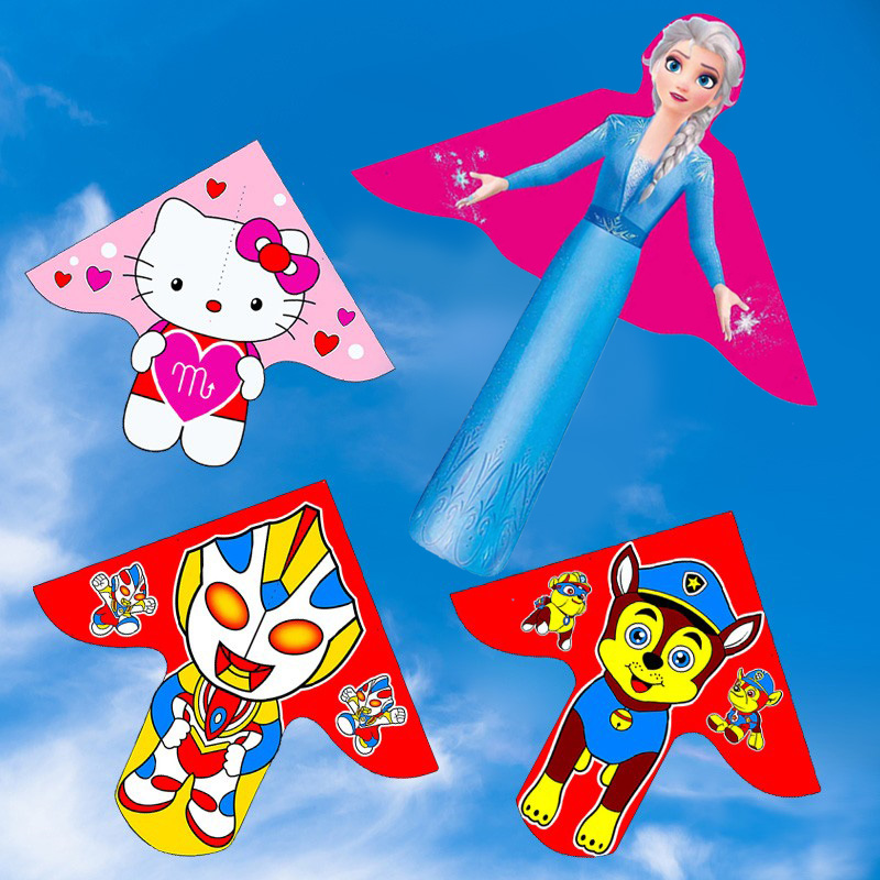 Net red 2022 new small kite children's breeze easy to fly Weifang paper kite cartoon cute Ultraman pig page