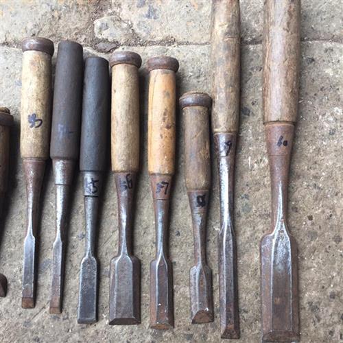 Japan imported second-hand tools chisel Carpenter wood chisel knife wood chisel shovel Wood round semi-round flat shovel knife Carpenter
