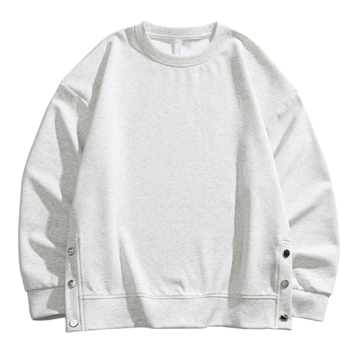 Подол с разрезом | Дизайнерский бренд | Мужская свободная толстовка с круглым вырезом из EFRP, украшенная пуговицами, весенний новый стиль