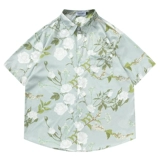 Love White Rose | efrp | Нишевая дизайнерская бренда | Гендерный ветер | Национальная печатная рубашка ветра