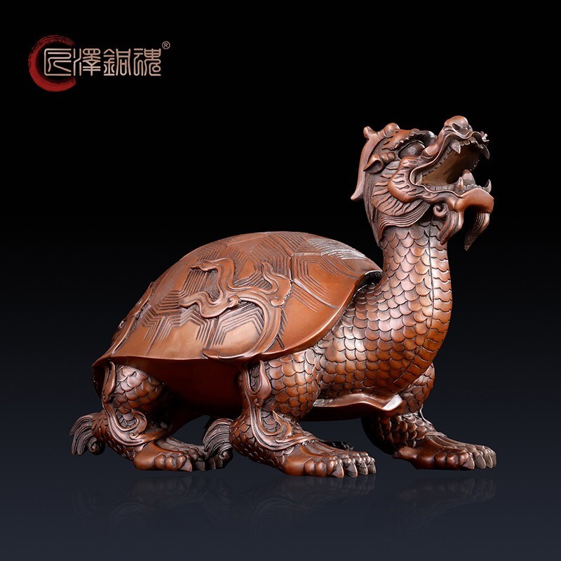 Craftsman's Copper Soul Pure Copper Dragon Turtle Office Living Room Shop Tv Cabinet Feng Shui Wealth-Attracting Home Decoration Ornament Craftsman's Copper Soul Pure Copper Dragon Turtle Office Living Room Shop Tv Cabinet Feng Shui Wealth-Attracting Home Decoration Ornament
