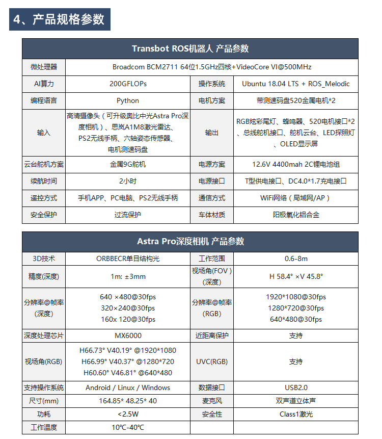 亚博智能 ROS机器人小车AI视觉深度相机WIFI视频雷达导航树莓派4B