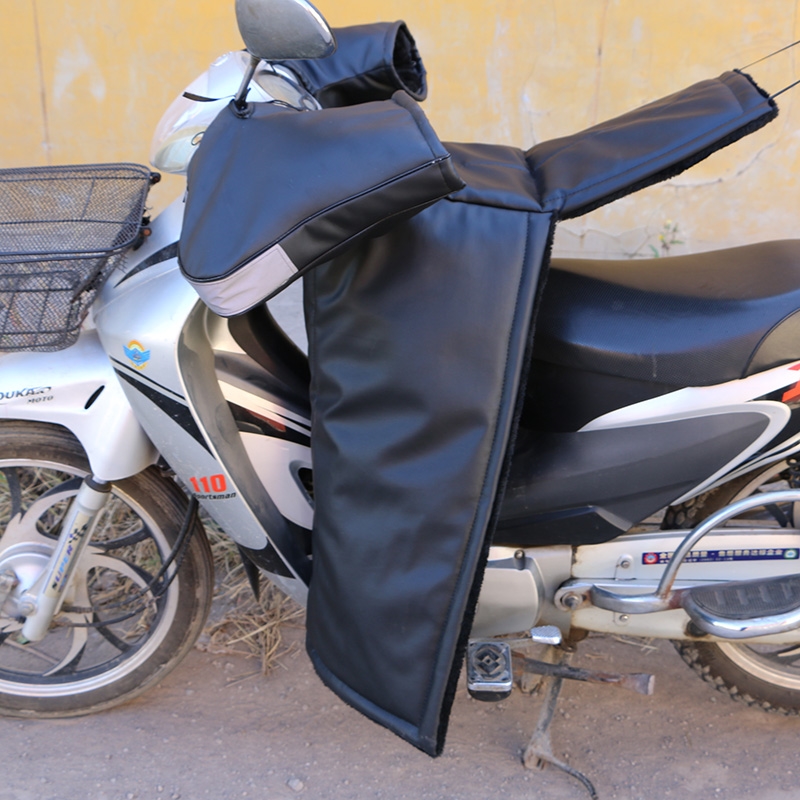 Cross-riding motorcycle men's winter wind shield by bending beam plus suede thickened pu leather electric moor wind shield legs waterproof and anti-fouling 