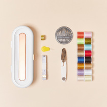 Portable multifunctional sewing box set dust-proof with cover creative measuring tape thimble needle threader sewing box six-piece set