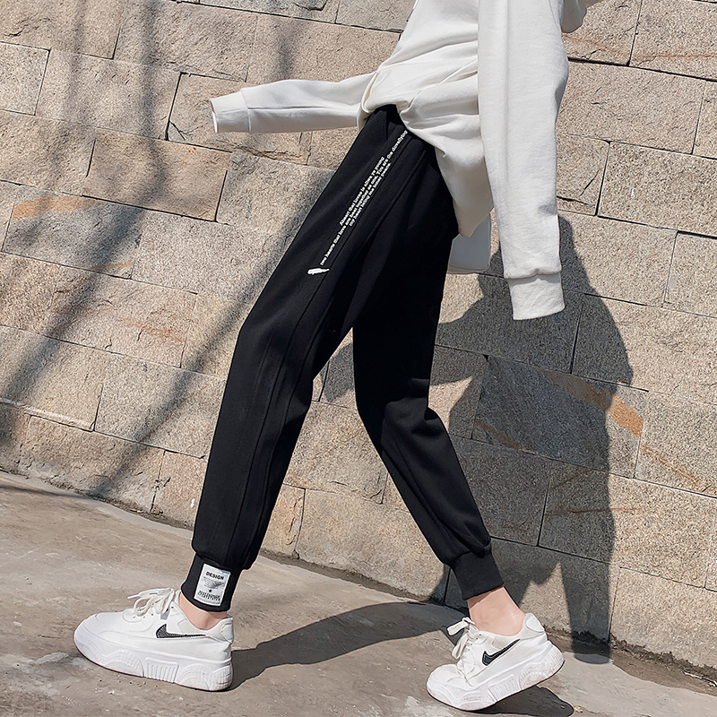Popular pants sports pants women's loose beam feet nine points Harlan Korean version of student casual thick cotton pants 2020 spring and autumn thin section