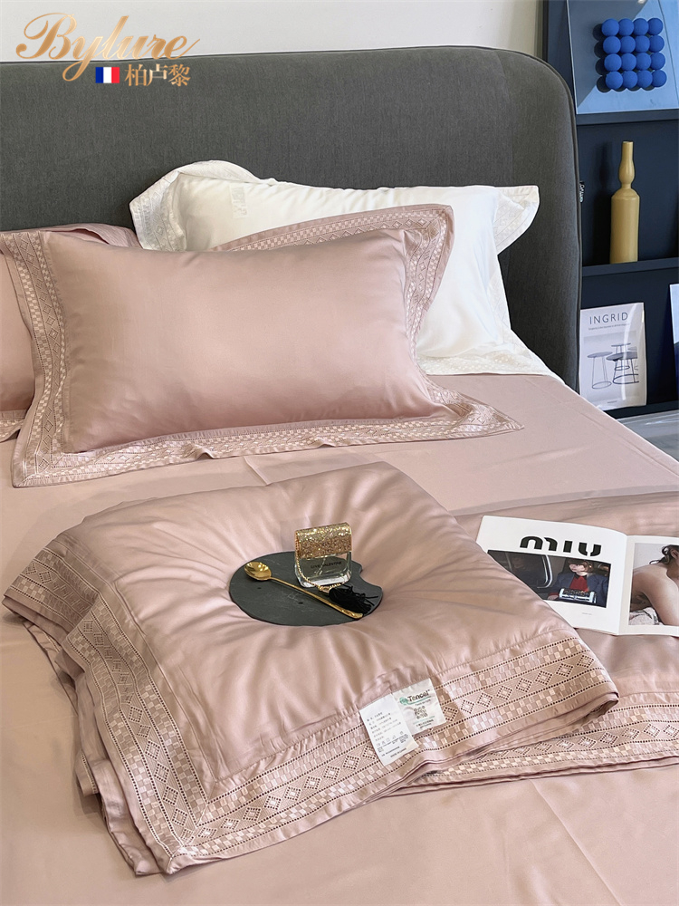 Bylure light luxury cool cool by air conditioned core four pieces of bed cot sleeping silk slip cool quilt