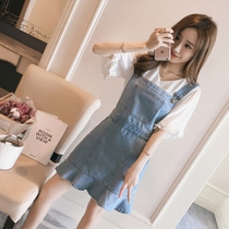 Foreign air chubby sister Conspicubo Suits 2022 Summer Superior Feminists Lukewarm Wind Big Code Women Dress Cowboy Two Sets
