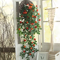 Оранжево-красный + цветочная тарелка 1 метр Виктория бутон цветка подвесной на стену