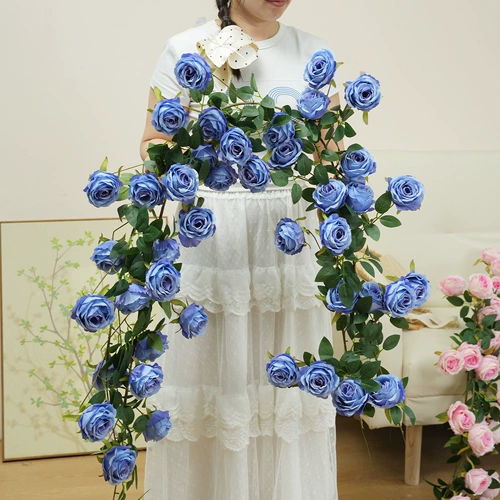 Смоделированная монетная виноградная лоза Роза Фахская розовая винограда Мунтун живописной торговый центр набор торговых центров мягкое украшение цветочное украшение