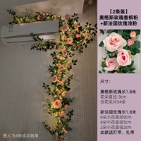 Порошок шампанского AUGS + светло -розовая французская роза + легкая полоса/2 цветочные виноградные лозы