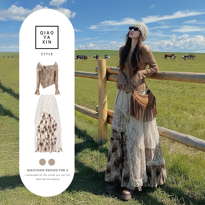 Prairie Xinjiang Travel Wasteland Style Dress for Women Early Autumn 2026 New Unique and Beautiful Complete Summer Outfit Prairie Xinjiang Travel Wasteland Style Dress for Women Early Autumn 2026 New Unique and Beautiful Complete Summer Outfit