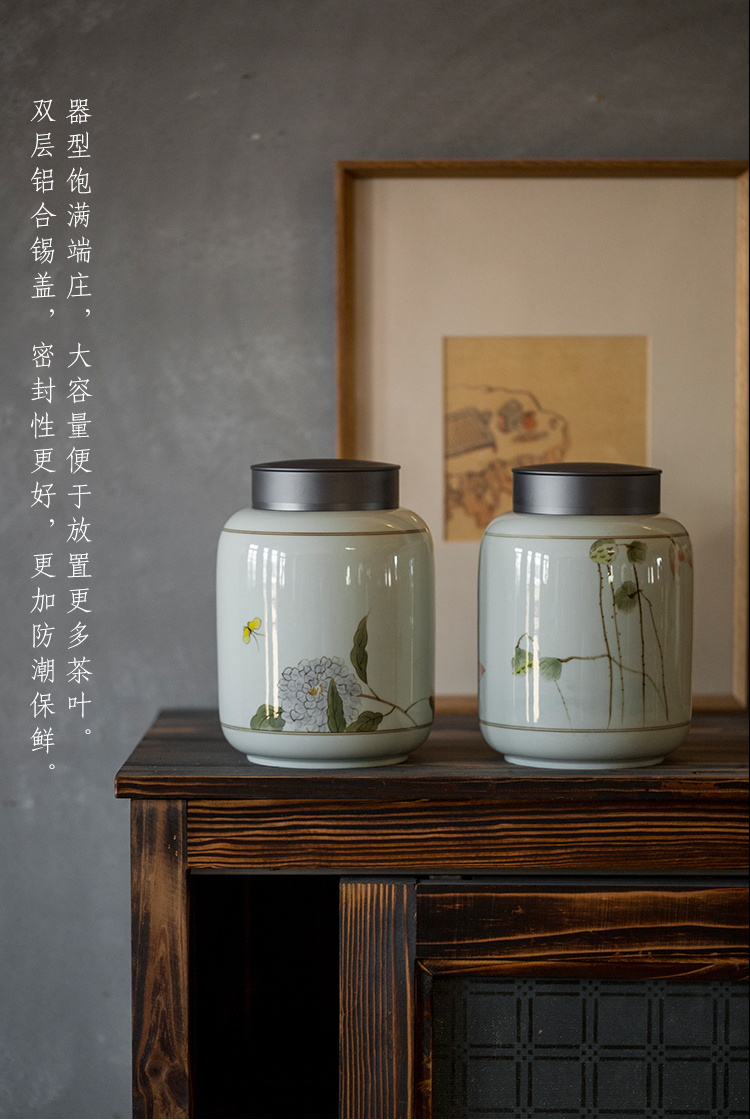 Dream ShuYu rhyme large antique hand - made ceramic sealed ceramic pot of pu 'er caddy fixings wake receives Chinese wind furnishing articles