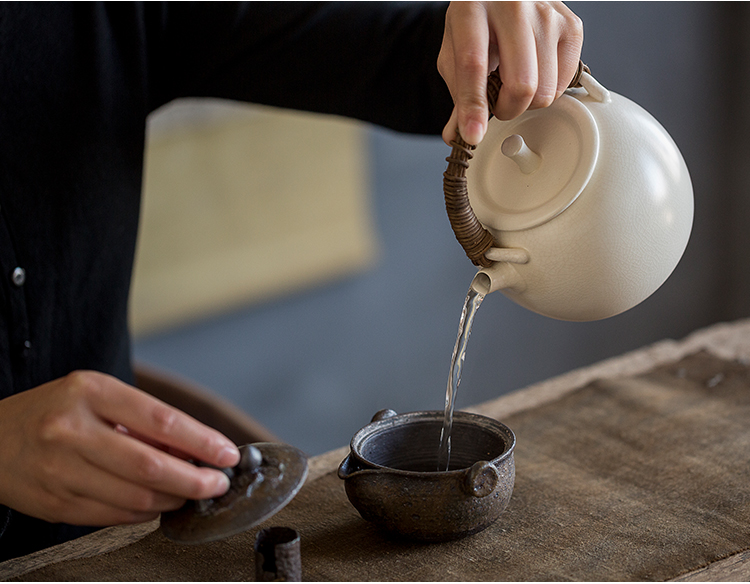 Dream ShuYu rhyme pure manual hand embryo hand grasp pot of ceramic teapot creative originality of refined single pot teapot enjoying