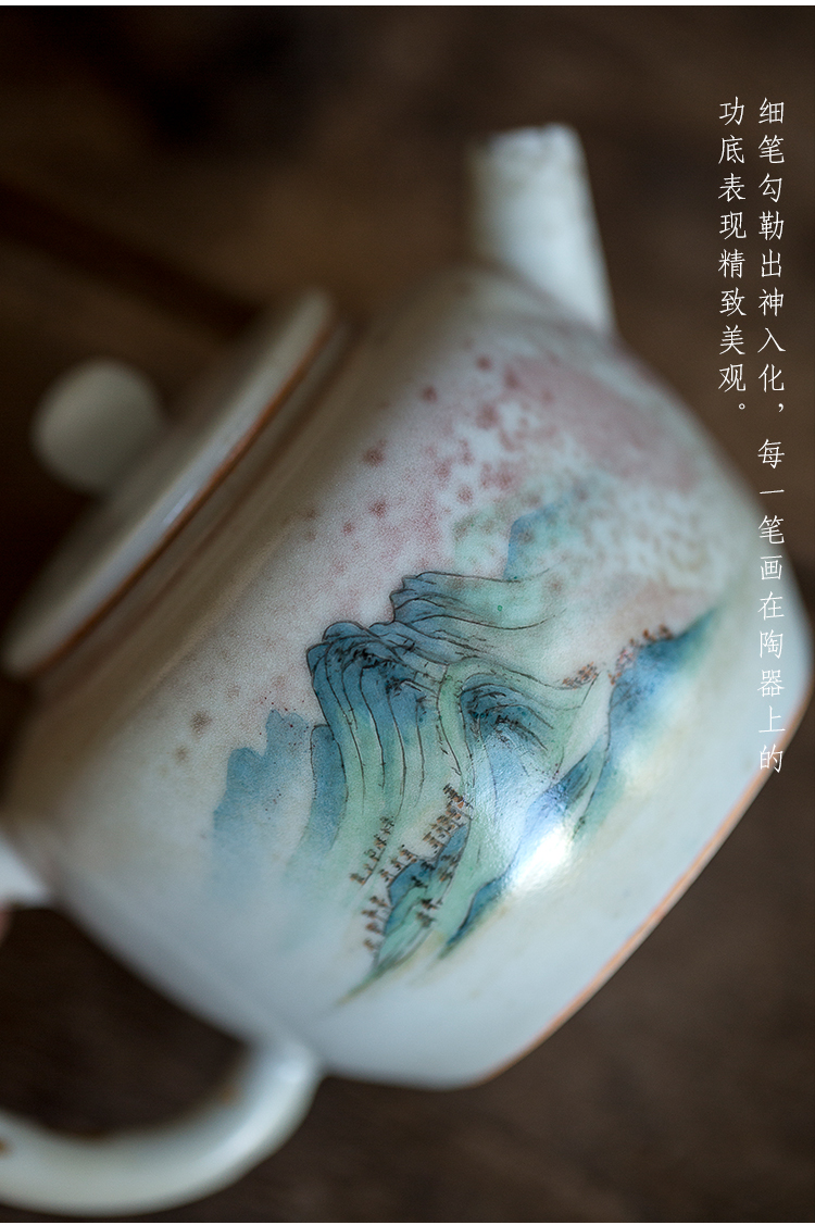 Dream ShuYu rhyme pure manual hand embryo jingdezhen ceramic teapot creative system of single pot teapot enjoying furnishing articles