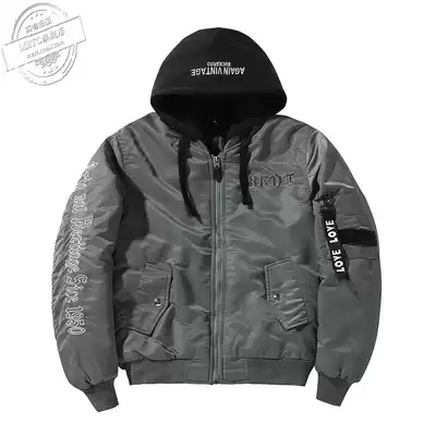 Yu Wenle Chao brand winter New thick cotton coat men loose embroidery baseball suit ma1 bomber jacket jacket