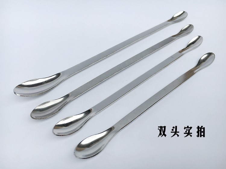 实验室不锈钢称量取样药勺加厚长柄短单头双头粉末药匙微量小勺子-阿里巴巴