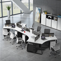 Desk combination office furniture conjoined L-shaped staff office desk and chair staff modern simple 4 6