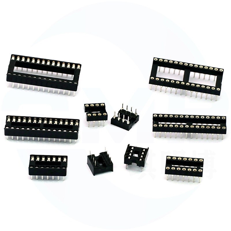 2.54mm Round Hole Ic Socket for Single-Chip Microcontroller Dip Chip Base 8P 14 16 20 28 40P Pins 2.54mm Round Hole Ic Socket for Single-Chip Microcontroller Dip Chip Base 8P 14 16 20 28 40P Pins