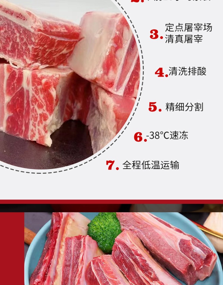 彦伯 鲁西阳信黄牛肉 四肋牛排 5斤装 天猫优惠券折后￥199包邮（￥239-40）