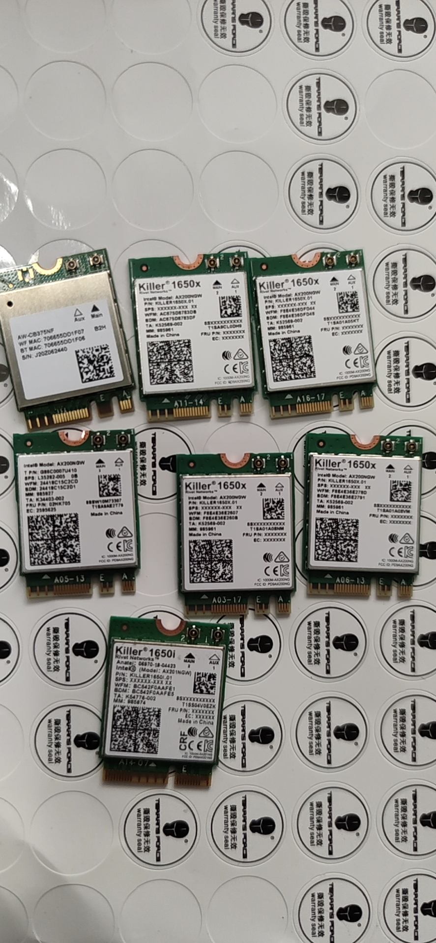 Wireless Card Killer Killer 1550 1650 1675X W INTEL AX200 201 WIFI6