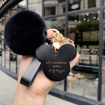 Leather car key chain original trend fashion simple female keychain pendant Mens and womens couple backpack pendant