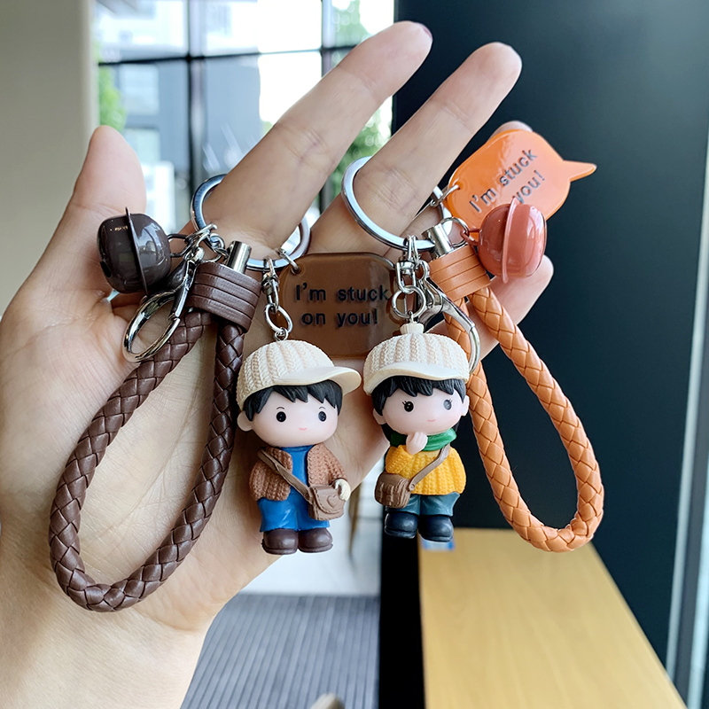 Creative and Cute Couple Keychains, a Pair of Cartoon Car Keychains, Bag Charms for Girls, Small Gifts for Best Friends