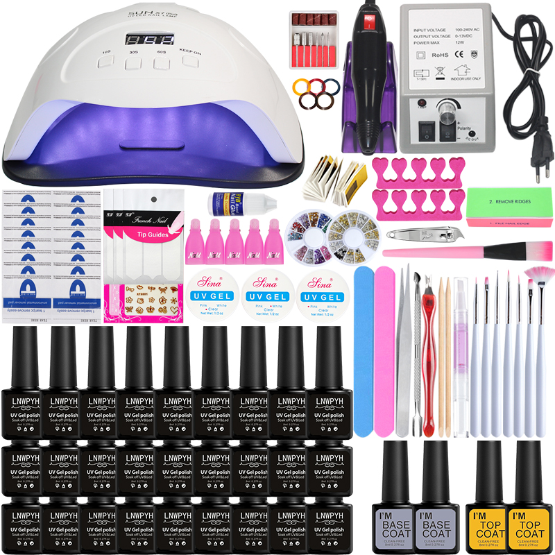 Manicure Nail Gel Kit LED lamp Electric drill  Polish Tools