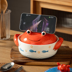 Cute and Aesthetically Pleasing Ceramic Double-Handle Noodle Bowl 2023 New Model Internet-Famous for Dormitory Students and Home Use, Large Size for Snail Noodles